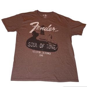 Fender Guitar Soul of Tone brown tee Size XL